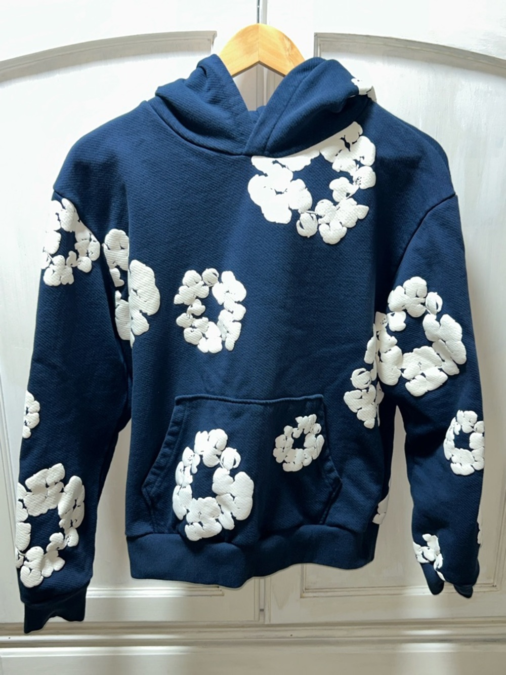 Denim Tears Cotton Wreath Hoodie in Navy